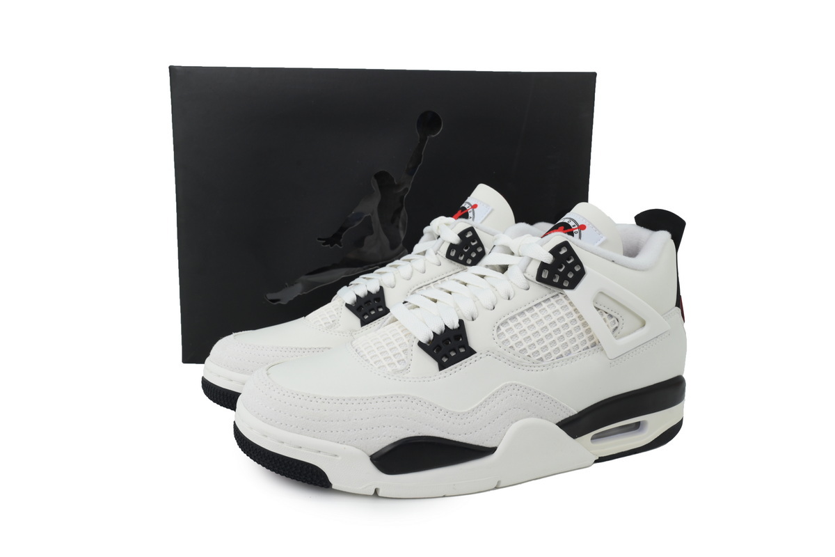 Nike Air Jordan 4 AJ4 White Black Red Men's Lace-up Basketball Sneakers Athletic Shoes - Image 6