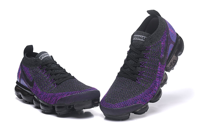 Nike Air VaporMax Flyknit 2 Black/Purple with Black Swoosh – Deep Tone, Sneakers Athletic VaporMax Cushioning & Sleek Style - Image 4