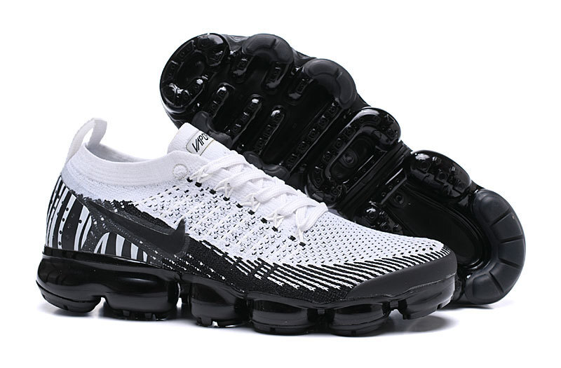 Nike Air VaporMax Flyknit 2 Zebra Pattern with Black Swoosh – Unique Print, Sneakers Athletic VaporMax Air Sole & Flexible Fit - Image 3