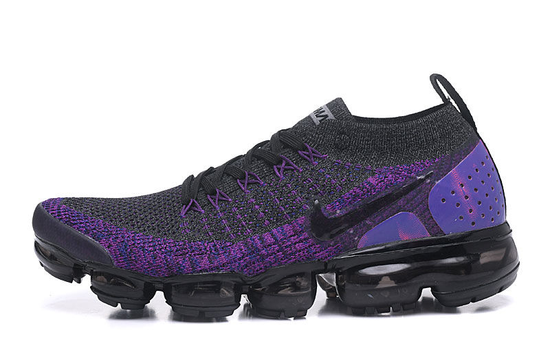 Nike Air VaporMax Flyknit 2 Black/Purple with Black Swoosh – Deep Tone, Sneakers Athletic VaporMax Cushioning & Sleek Style - Image 2