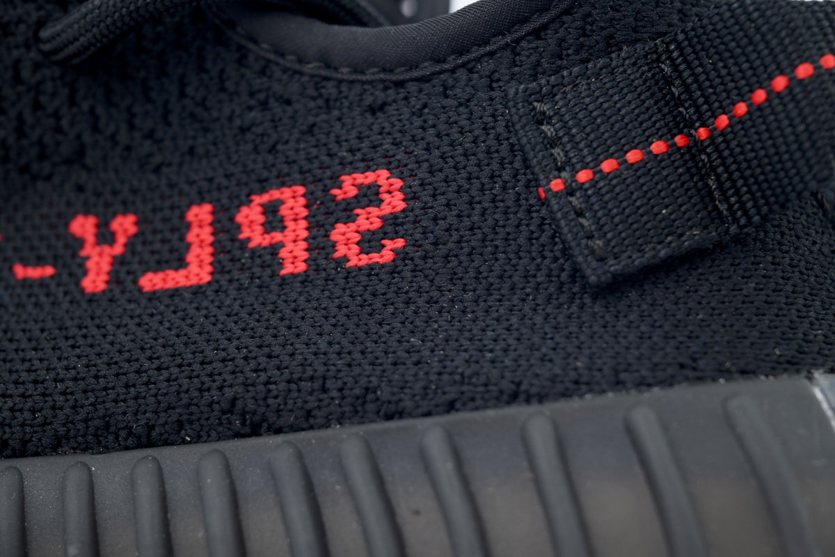 adidas Yeezy Boost 350 V2 Bred Black/Red Men's Low Top Lace-Up Sneakers Athletic Basketball US Size New - Image 3