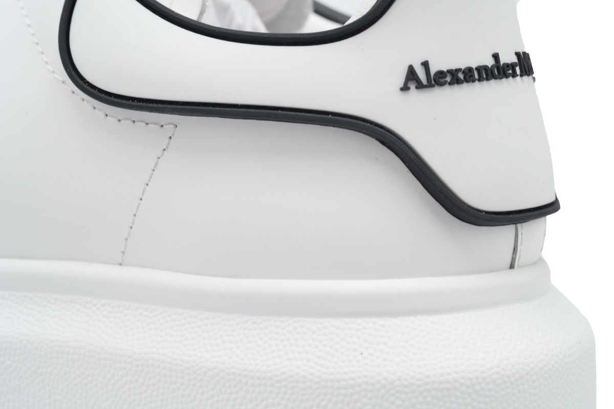 Alexander McQueen White Black Trim Men's Sneakers Athletic Casual Shoes - Image 3