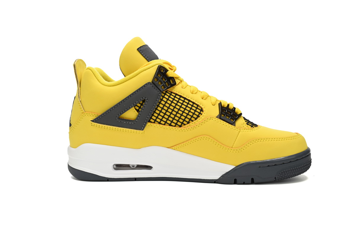 Nike Air Jordan 4 AJ4 Retro Lightning Tour Yellow/Black Men's Lace-up Basketball Sneakers Athletic Shoes - Image 2