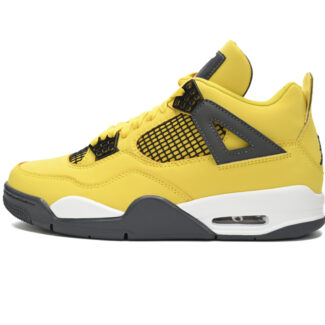 Nike Air Jordan 4 AJ4 Retro Lightning Tour Yellow/Black Men's Lace-up Basketball Sneakers Athletic Shoes