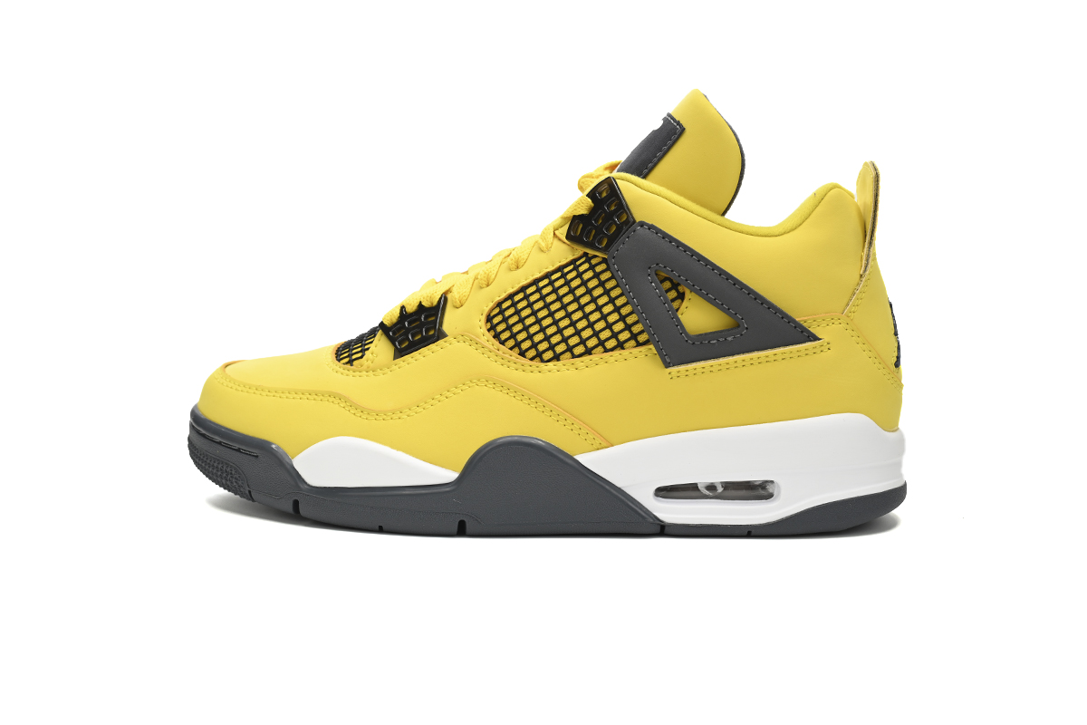 Nike Air Jordan 4 AJ4 Retro Lightning Tour Yellow/Black Men's Lace-up Basketball Sneakers Athletic Shoes