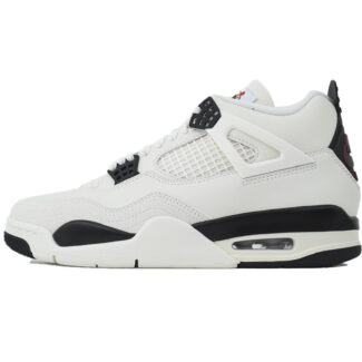 Nike Air Jordan 4 AJ4 White Black Red Men's Lace-up Basketball Sneakers Athletic Shoes