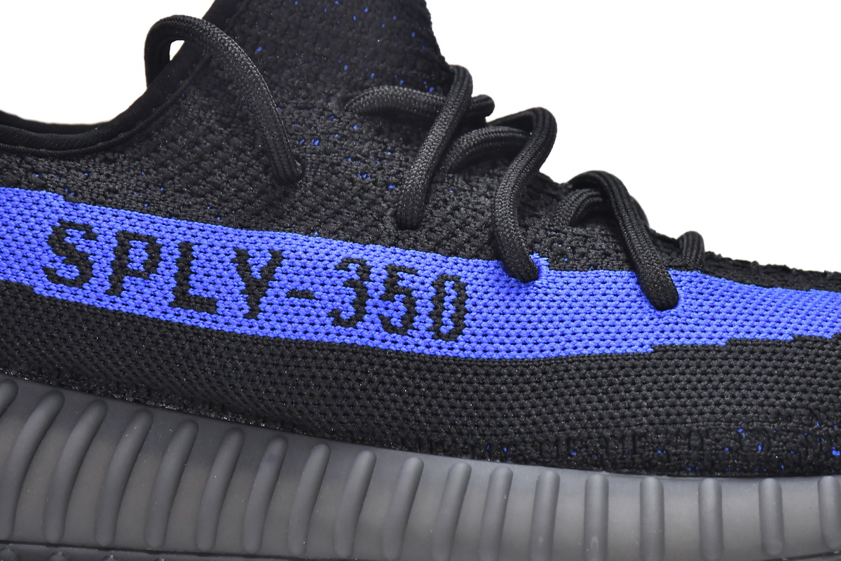 adidas Yeezy Boost 350 V2 Black/Blue Men's Low Top Lace-Up Sneakers Athletic Basketball US Size New - Image 3