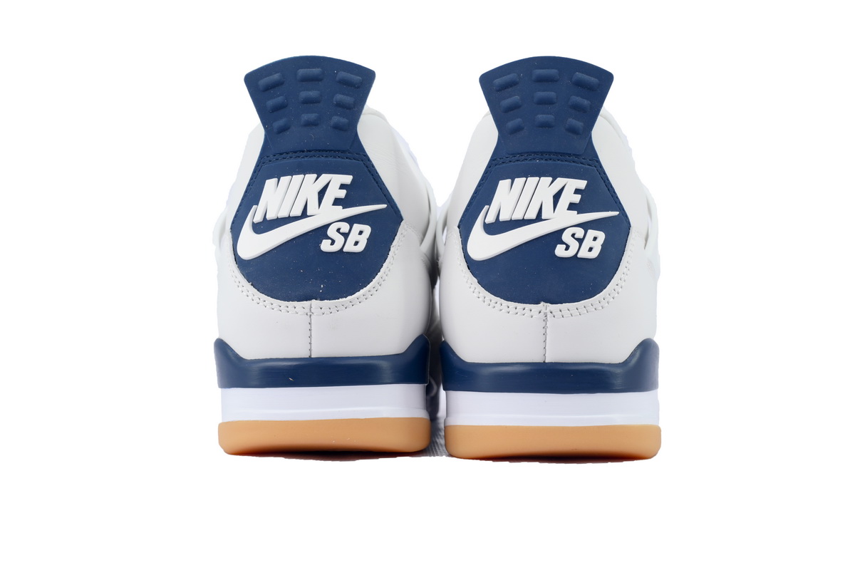 Nike Air Jordan 4 AJ4 Navy Blue Men's Lace-up Basketball Sneakers Athletic Shoes - Image 4