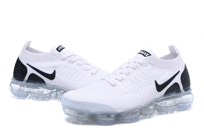 Nike Air VaporMax Flyknit 2 White/Black with Black Swoosh – Clean Upper, Sneakers Athletic VaporMax Cushion & Versatile Style - Image 4