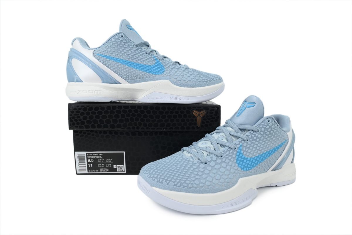Nike Kobe 6 Men's Low Top Lace-Up Basketball Sneaker Athletic Shoes Protro "Caitlin Clark Light Armory Blue" - Image 6