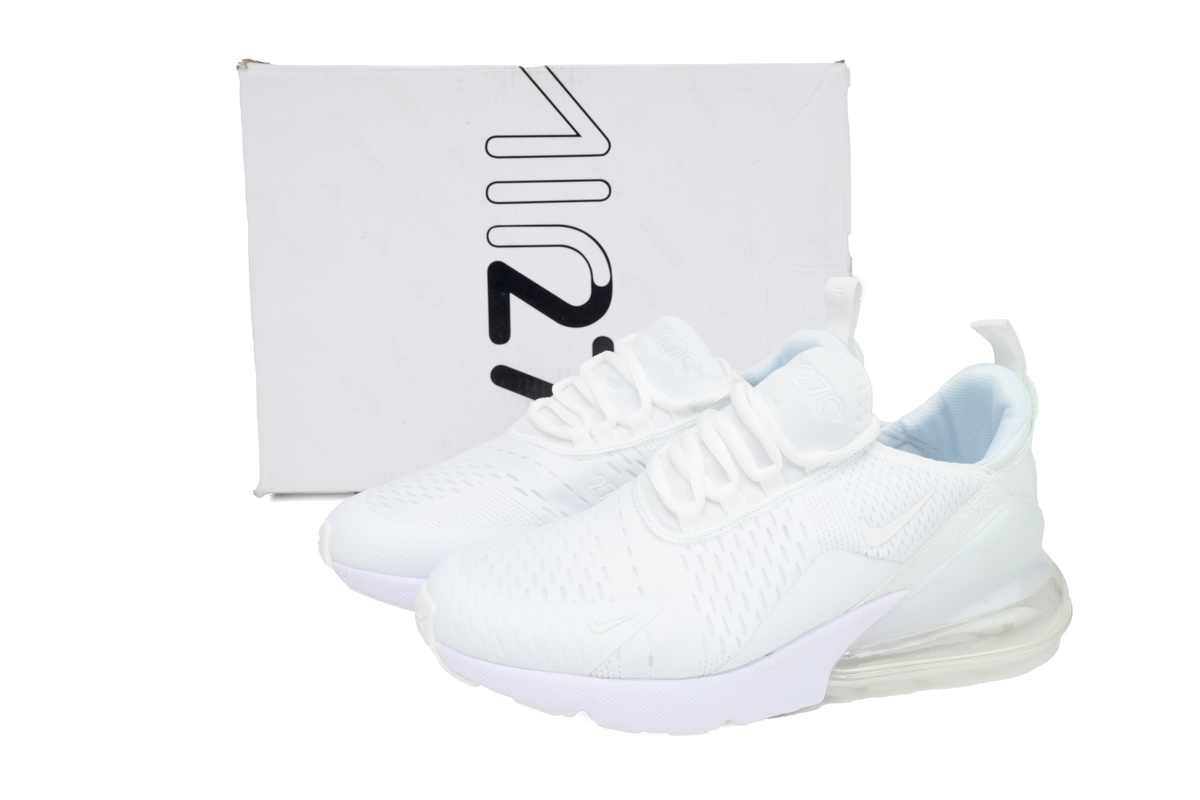 Nike Air Max 270 Triple White – Clean Look, Breathable Mesh & 270 Air Unit Sneakers Athletic - Image 6