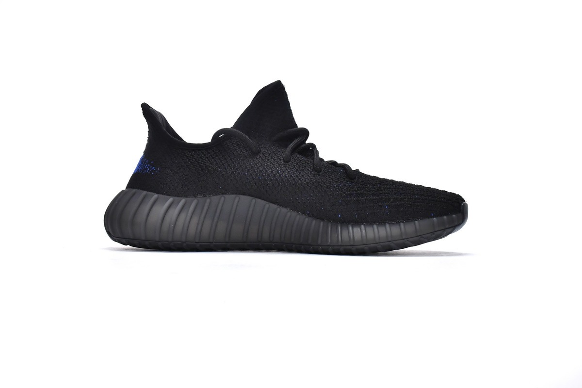 adidas Yeezy Boost 350 V2 Black/Blue Men's Low Top Lace-Up Sneakers Athletic Basketball US Size New - Image 2
