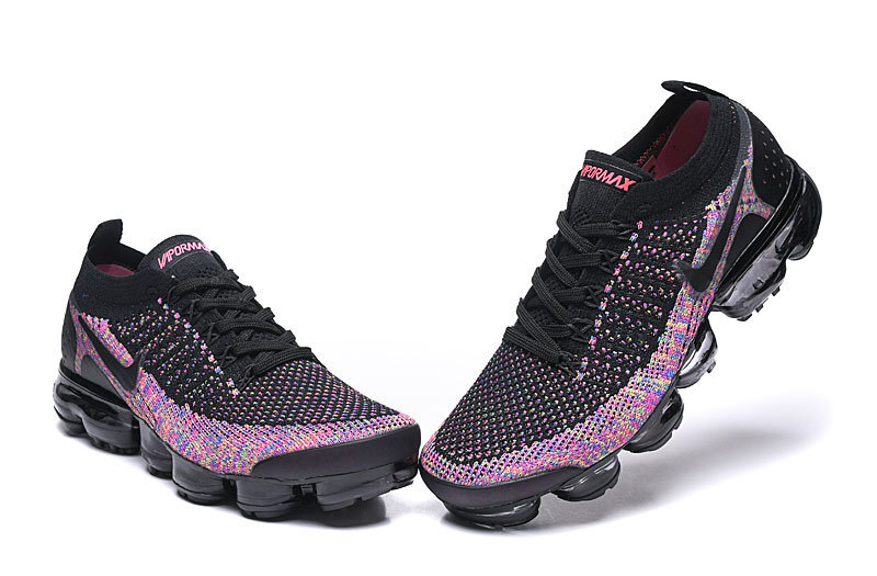 Nike Air VaporMax Flyknit 2 Black/Multi-Color with Black Swoosh – Vibrant Accents, Sneakers Athletic VaporMax Sole & Secure Fit - Image 4