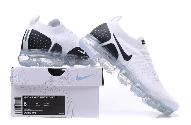 Nike Air VaporMax Flyknit 2 White/Black with Black Swoosh – Clean Upper, Sneakers Athletic VaporMax Cushion & Versatile Style - Image 8