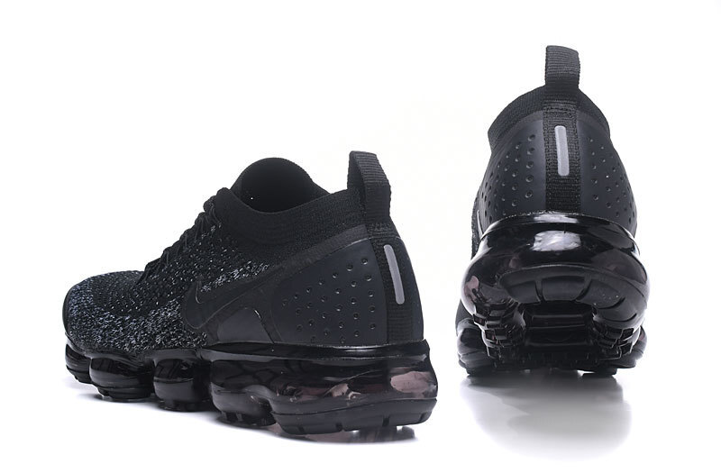 Nike Air VaporMax Flyknit 2 Triple Black with Black Swoosh – Sleek, Sneakers Athletic Breathable & Iconic VaporMax Sole - Image 8
