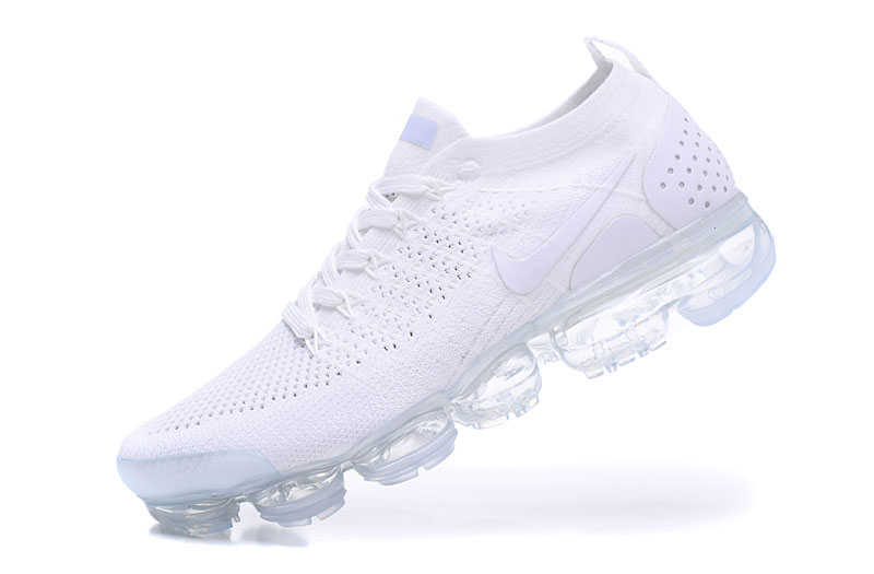 Nike Air VaporMax Flyknit 2 Triple White with White Swoosh – Crisp, Sneakers Athletic Clean & Max Air Cushioning