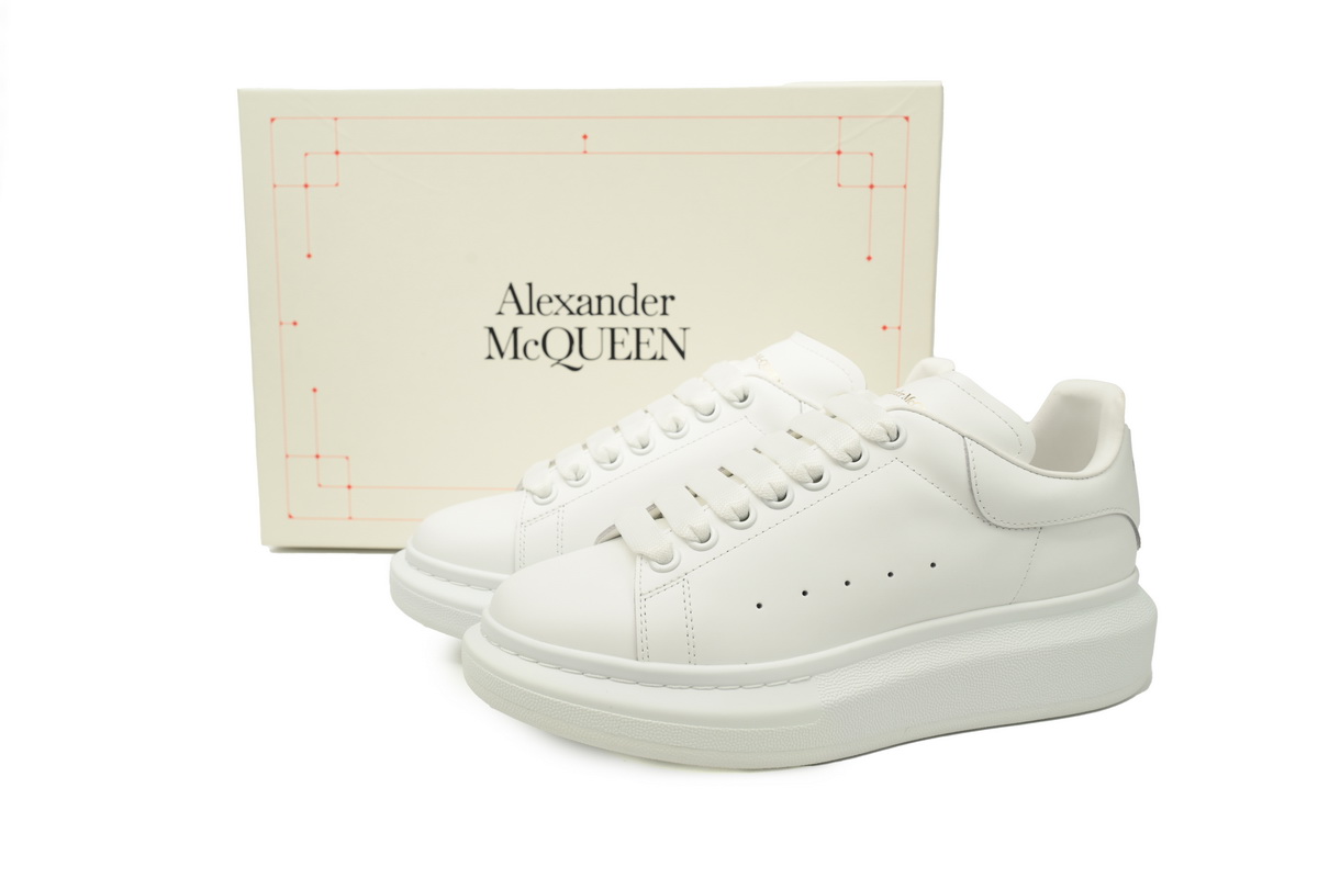 Alexander McQueen Oversized white Gold Men's Athletic Casual Sneakers Shoes - Image 8