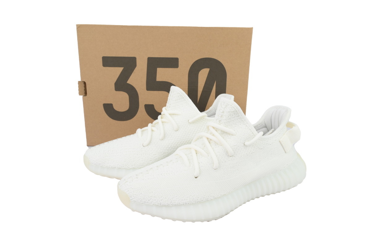 adidas Yeezy Boost 350 V2 Cream White - Triple White (CP9366) Men's Low Top Lace-Up Sneakers Athletic Basketball US Size New - Image 7