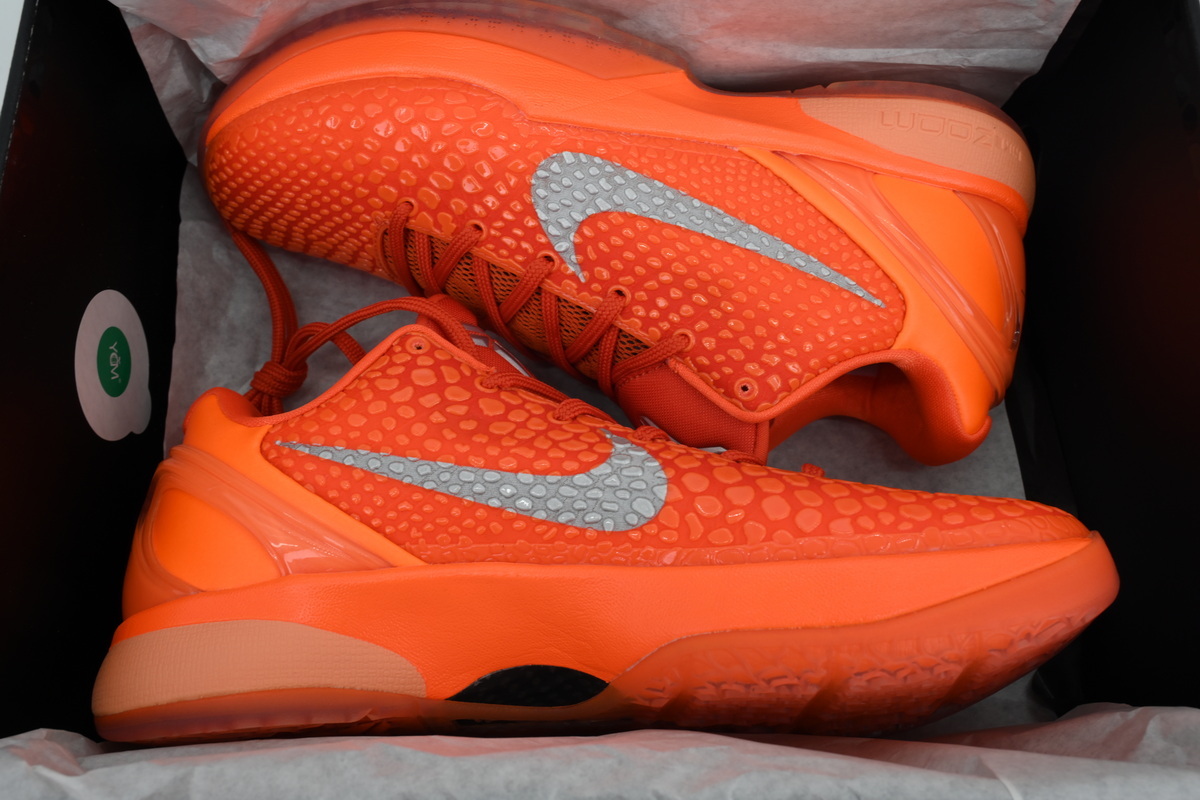 Nike Kobe 6 Men's Low Top Lace-Up Basketball Sneaker Athletic Shoes Protro "Total Orange" - Image 7