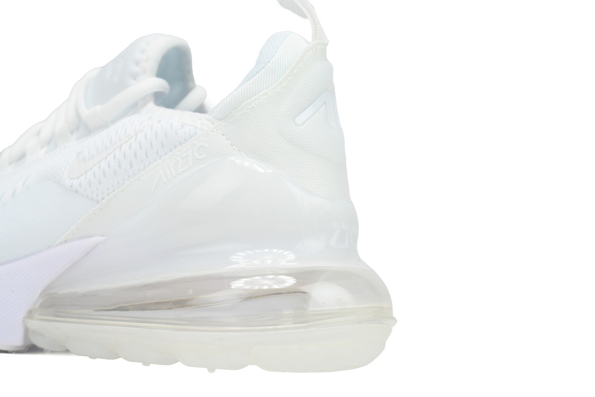 Nike Air Max 270 Triple White – Clean Look, Breathable Mesh & 270 Air Unit Sneakers Athletic - Image 3