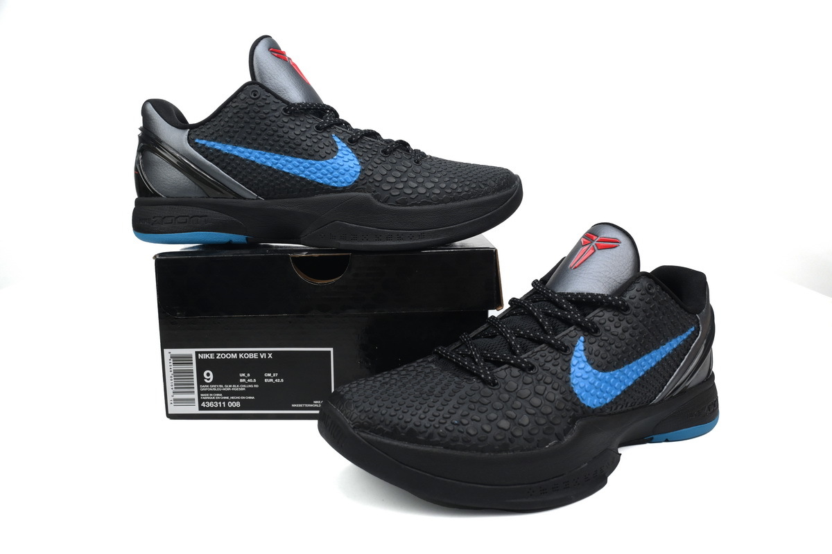 Nike Kobe 6 Men's Low Top Lace-Up Basketball Sneaker Athletic Shoes Protro "Dark Knight" - Image 6