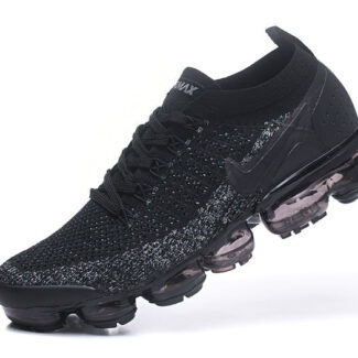 Nike Air VaporMax Flyknit 2 Triple Black with Black Swoosh – Sleek, Sneakers Athletic Breathable & Iconic VaporMax Sole