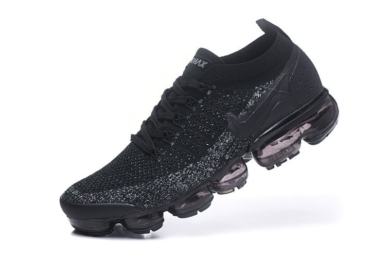 Nike Air VaporMax Flyknit 2 Triple Black with Black Swoosh – Sleek, Sneakers Athletic Breathable & Iconic VaporMax Sole