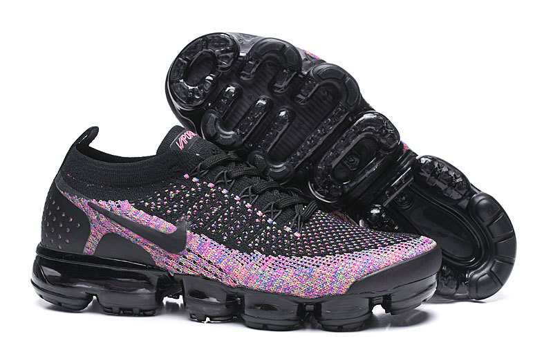 Nike Air VaporMax Flyknit 2 Black/Multi-Color with Black Swoosh – Vibrant Accents, Sneakers Athletic VaporMax Sole & Secure Fit - Image 5