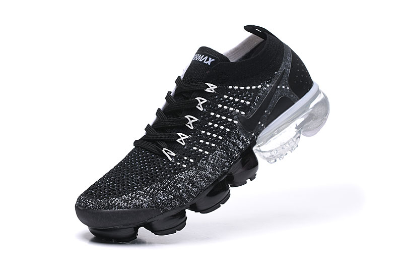 Nike Air VaporMax Flyknit 2 Black/White with Black Swoosh Sneakers Athletic VaporMax Air Unit & Sporty Vibe