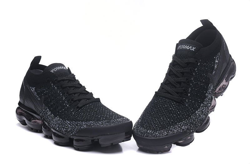 Nike Air VaporMax Flyknit 2 Triple Black with Black Swoosh – Sleek, Sneakers Athletic Breathable & Iconic VaporMax Sole - Image 3