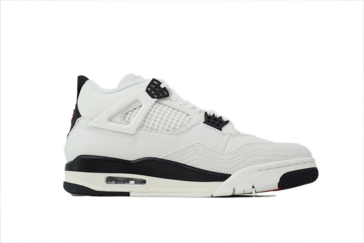 Nike Air Jordan 4 AJ4 White Black Red Men's Lace-up Basketball Sneakers Athletic Shoes - Image 2