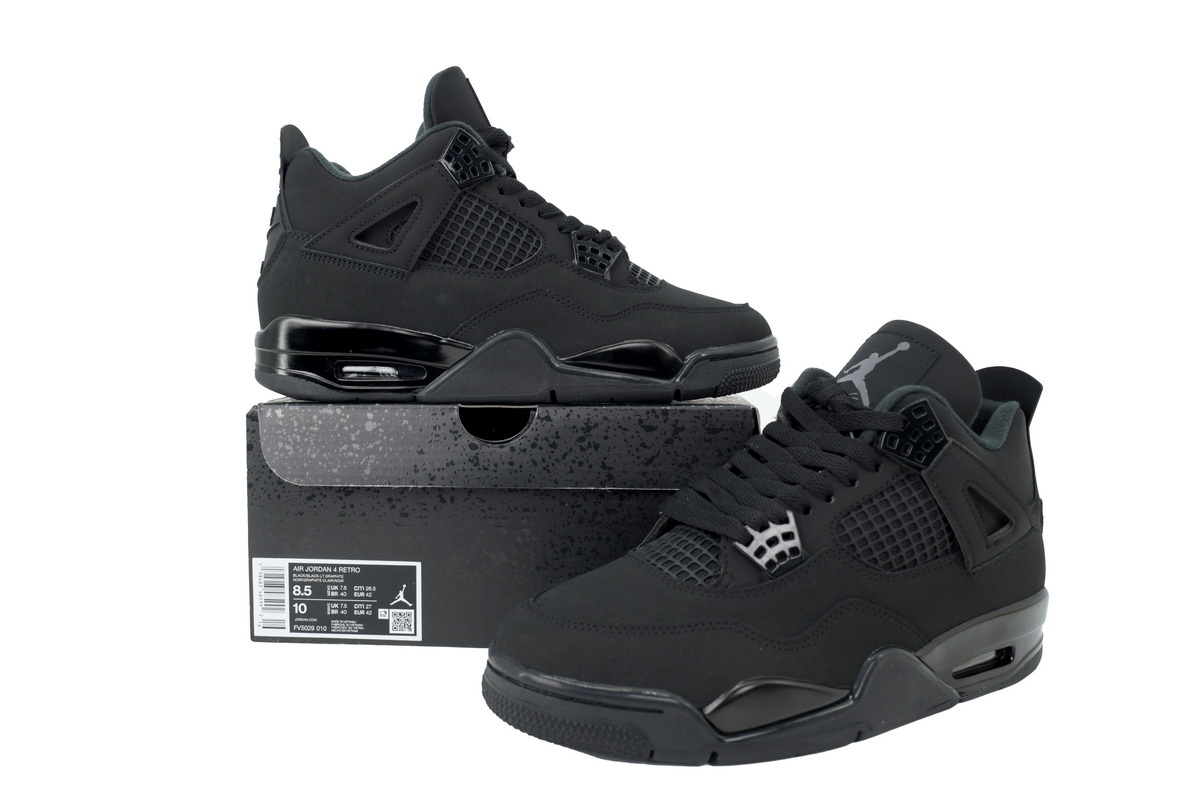 Nike Air Jordan 4 stkn-63 Black Cat(2025) Men's Lace-up Basketball ShoesAthletic Shoes - Image 7