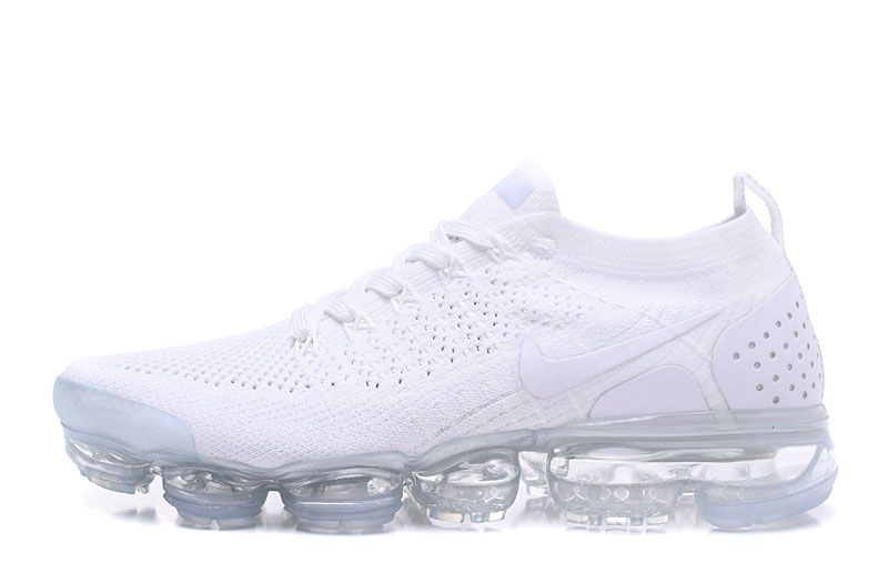 Nike Air VaporMax Flyknit 2 Triple White with White Swoosh – Crisp, Sneakers Athletic Clean & Max Air Cushioning - Image 2