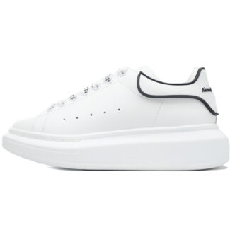 Alexander McQueen White Black Trim Men's Sneakers Athletic Casual Shoes