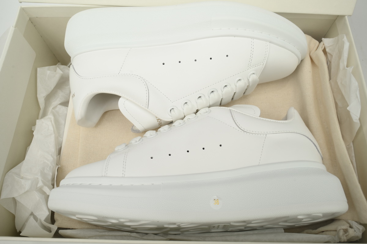Alexander McQueen Oversized white Gold Men's Athletic Casual Sneakers Shoes - Image 7