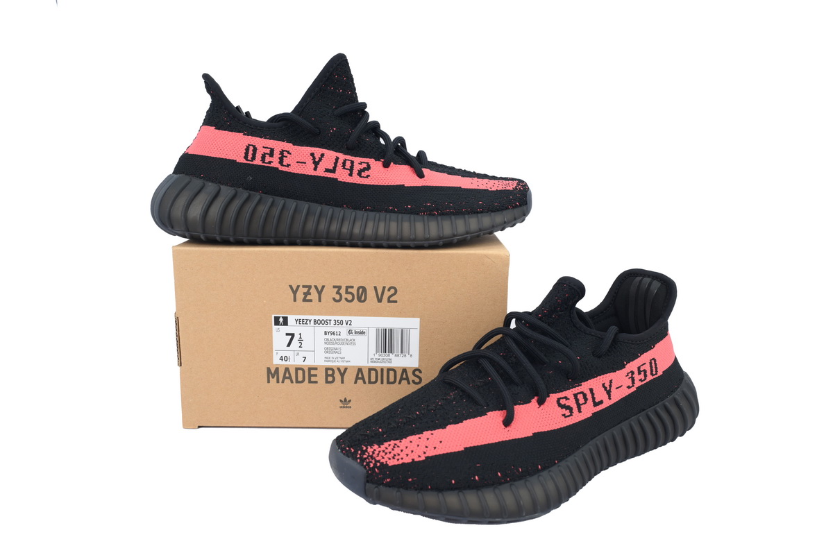 adidas Yeezy Boost 350 V2 Black/Pink Men's Low Top Lace-Up Sneakers Athletic Basketball US Size New - Image 7