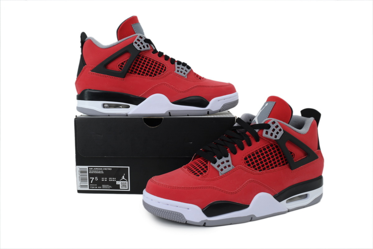 Nike Air Jordan 4 AJ4 Black Red Men's Lace-up Basketball Sneakers Athletic Shoes - Image 7