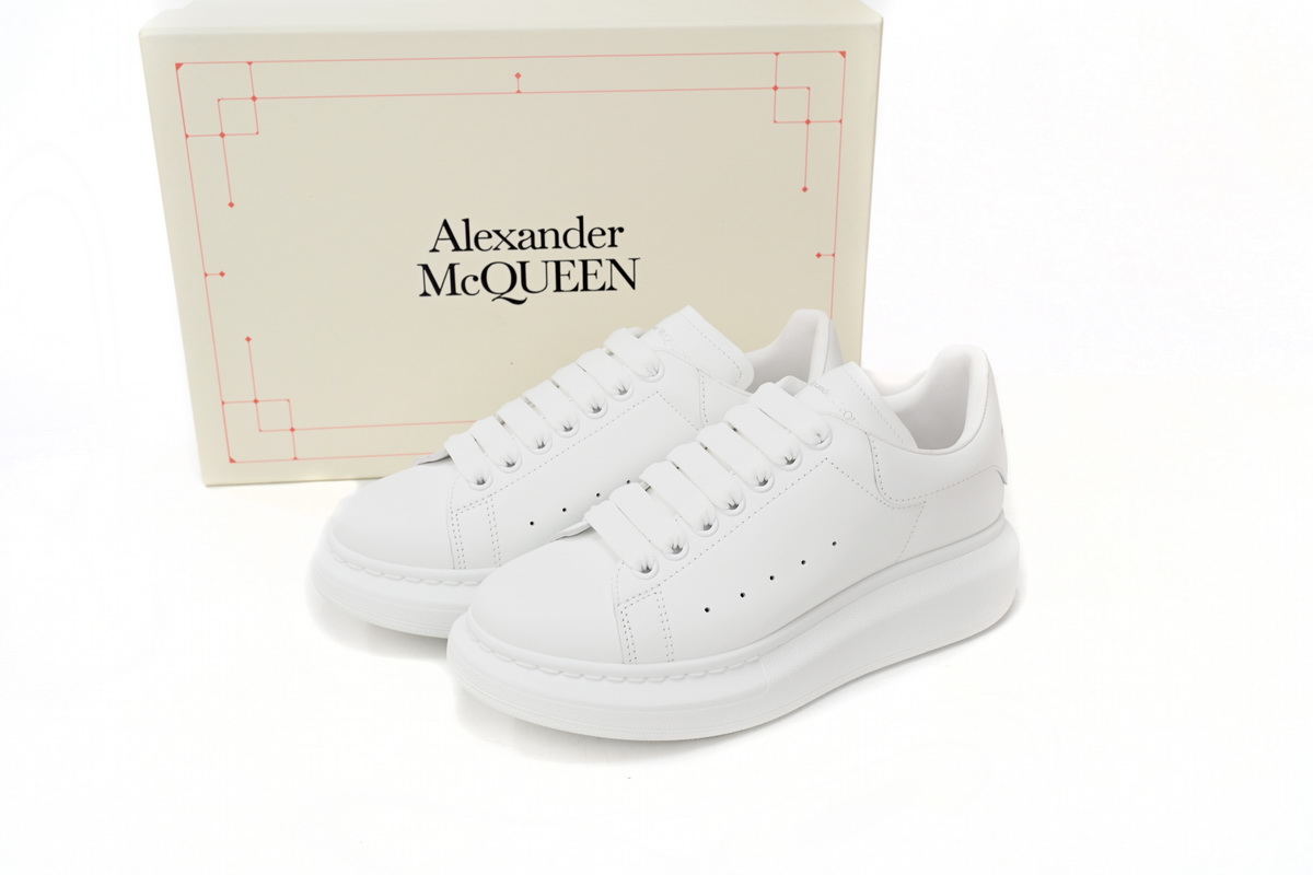 Alexander McQueen Oversized all white Men's Athletic Casual Sneakers Shoes - Image 10