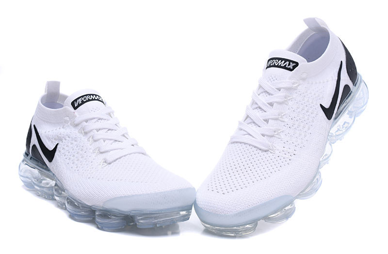 Nike Air VaporMax Flyknit 2 White/Black with Black Swoosh – Clean Upper, Sneakers Athletic VaporMax Cushion & Versatile Style - Image 5