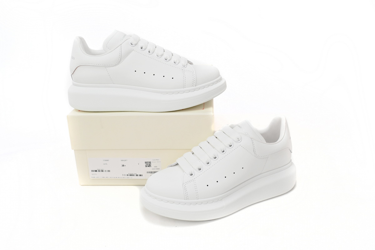 Alexander McQueen Oversized all white Men's Athletic Casual Sneakers Shoes - Image 8