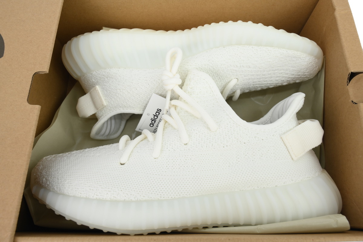 adidas Yeezy Boost 350 V2 Cream White - Triple White (CP9366) Men's Low Top Lace-Up Sneakers Athletic Basketball US Size New - Image 6