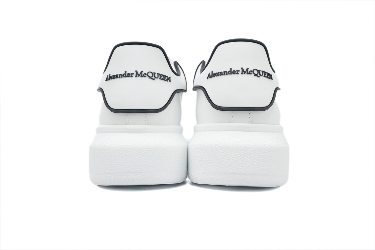 Alexander McQueen White Black Trim Men's Sneakers Athletic Casual Shoes - Image 4