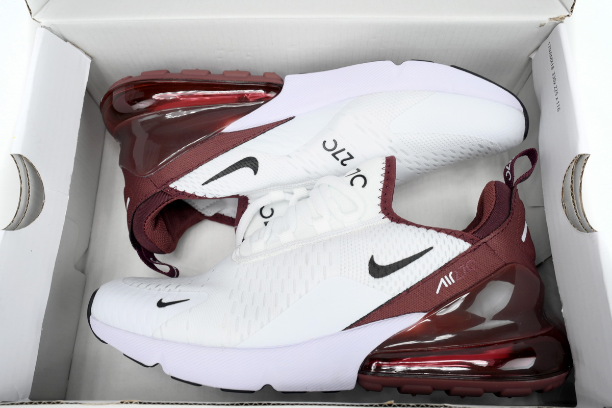 Nike Air Max 270 White Night Maroon Men‘s Sneakers Athletic Running Shoes - Image 6