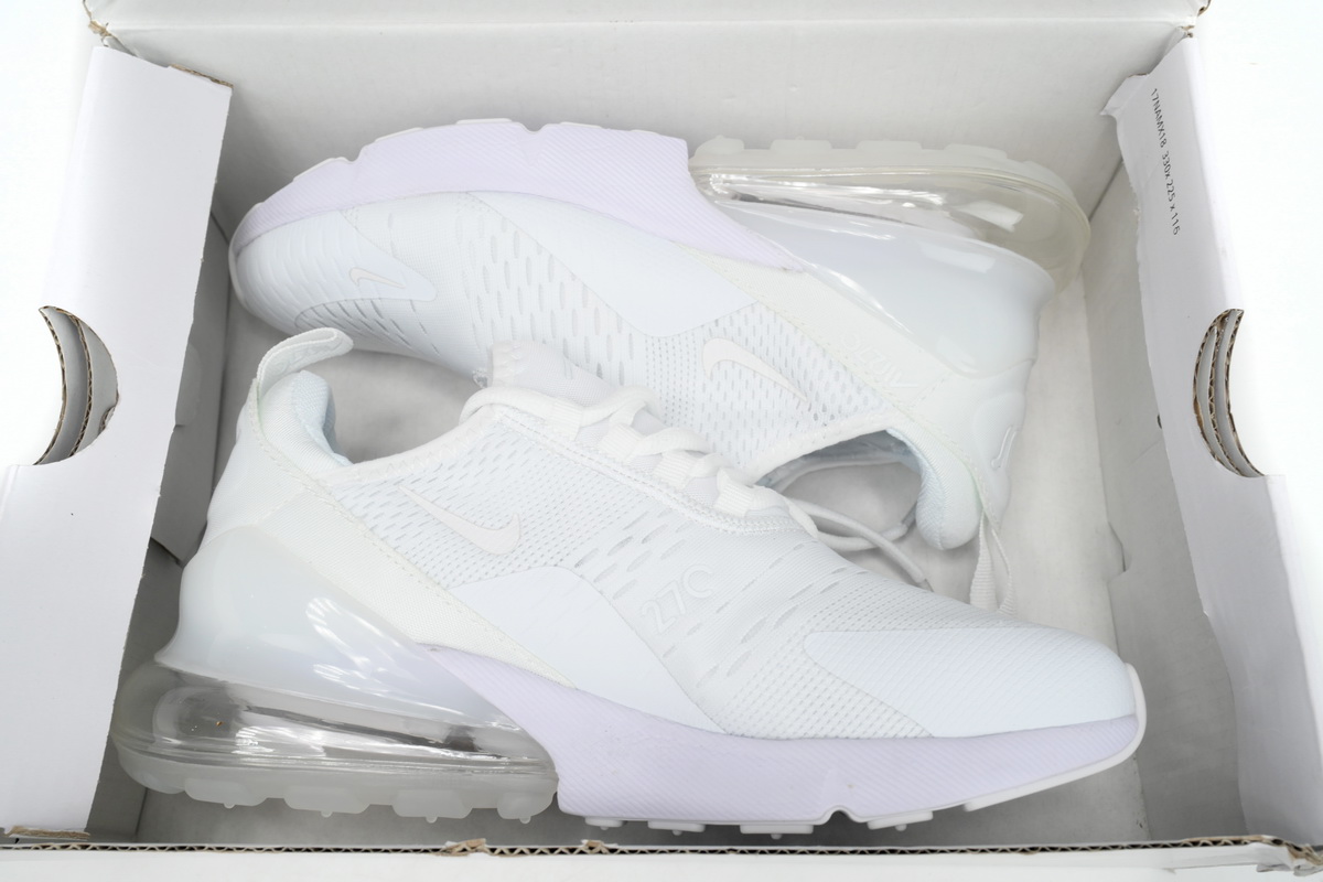 Nike Air Max 270 Triple White – Clean Look, Breathable Mesh & 270 Air Unit Sneakers Athletic - Image 5