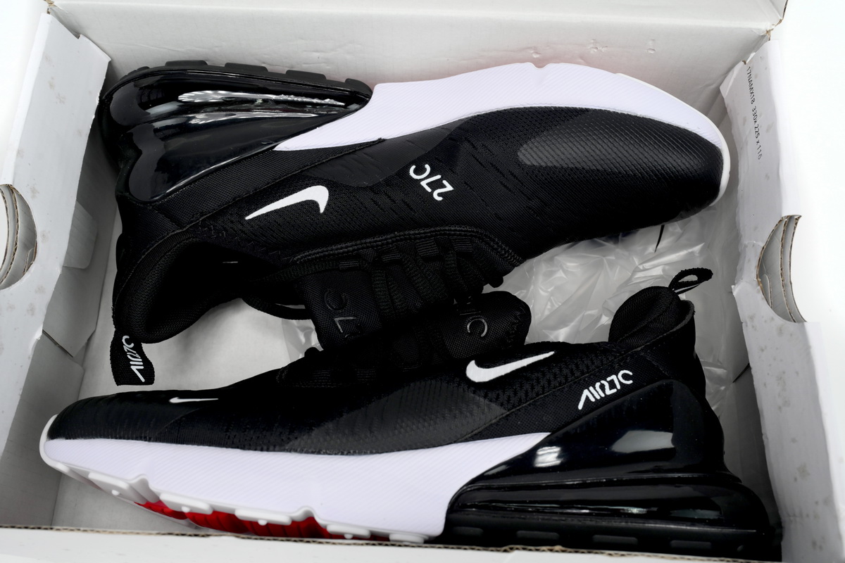 Nike Air Max 270 Black Sneakers Athletic Shoes Solar Red White - Image 5