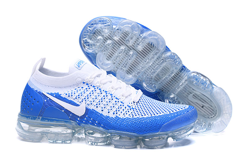 Nike Air VaporMax Flyknit 2 White/Blue with White Swoosh – Fresh Colorway,Sneakers Athletic Air VaporMax Sole & Knit Comfort - Image 6