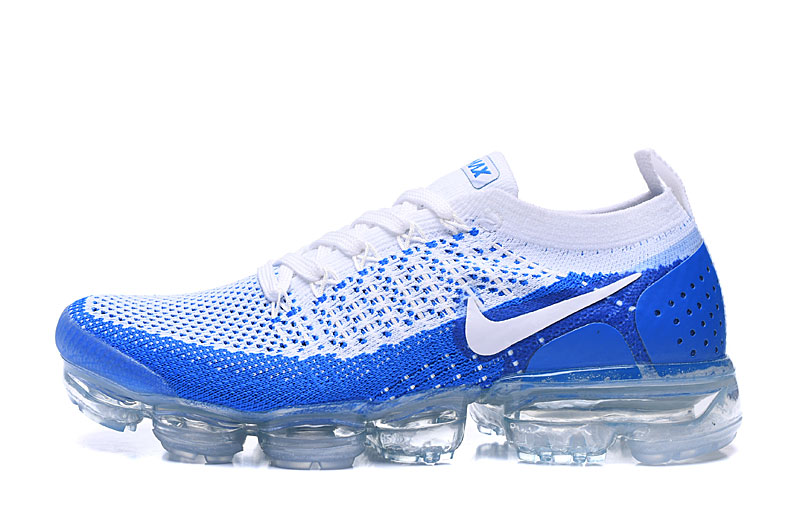 Nike Air VaporMax Flyknit 2 White/Blue with White Swoosh – Fresh Colorway,Sneakers Athletic Air VaporMax Sole & Knit Comfort - Image 2