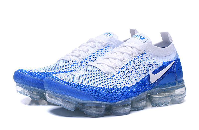 Nike Air VaporMax Flyknit 2 White/Blue with White Swoosh – Fresh Colorway,Sneakers Athletic Air VaporMax Sole & Knit Comfort - Image 3