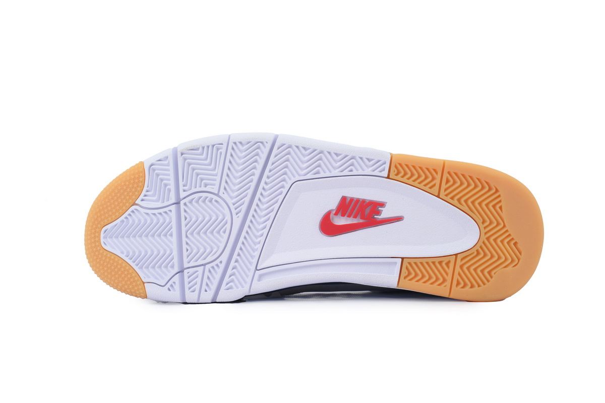 Nike Air Jordan 4 AJ4 Navy Blue Men's Lace-up Basketball Sneakers Athletic Shoes - Image 5
