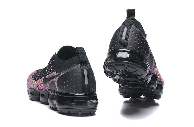 Nike Air VaporMax Flyknit 2 Black/Multi-Color with Black Swoosh – Vibrant Accents, Sneakers Athletic VaporMax Sole & Secure Fit - Image 7